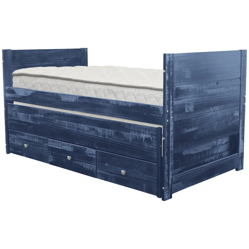 Taylor & Olive Begonia Letto Matrimoniale con Rotelle Doppie e 3 Cassetti Integrati
