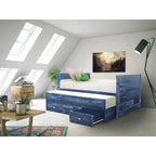 Taylor & Olive Begonia Letto Matrimoniale con Rotelle Doppie e 3 Cassetti Integrati