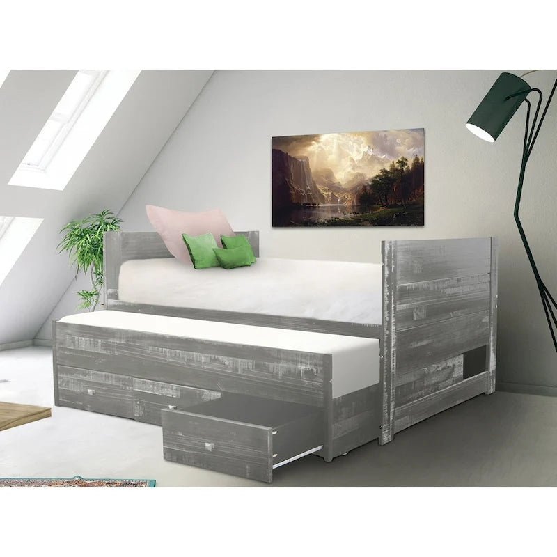 Taylor & Olive Begonia Letto Matrimoniale con Rotelle Doppie e 3 Cassetti Integrati