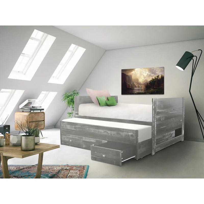 Taylor & Olive Begonia Letto Matrimoniale con Rotelle Doppie e 3 Cassetti Integrati