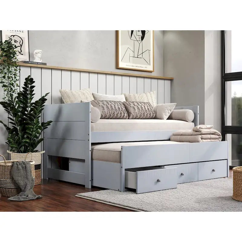 Taylor & Olive Begonia Letto Matrimoniale con Rotelle Doppie e 3 Cassetti Integrati