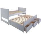 Taylor & Olive Begonia Letto Matrimoniale con Rotelle Doppie e 3 Cassetti Integrati