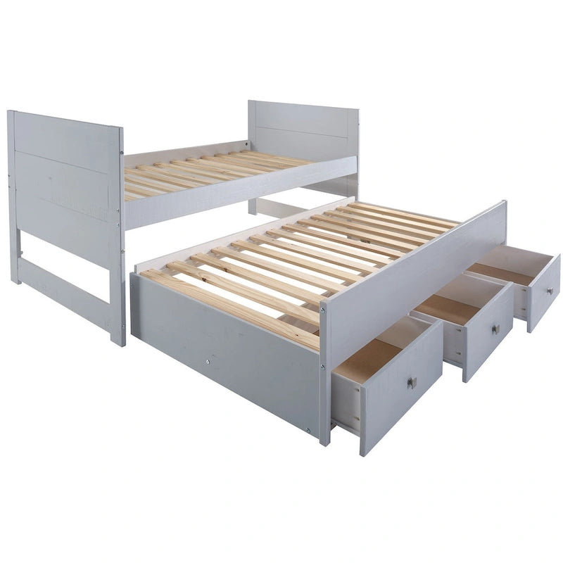 Taylor & Olive Begonia Letto Matrimoniale con Rotelle Doppie e 3 Cassetti Integrati