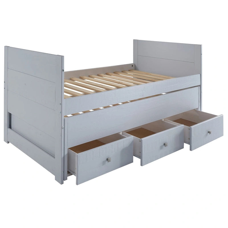 Taylor & Olive Begonia Letto Matrimoniale con Rotelle Doppie e 3 Cassetti Integrati