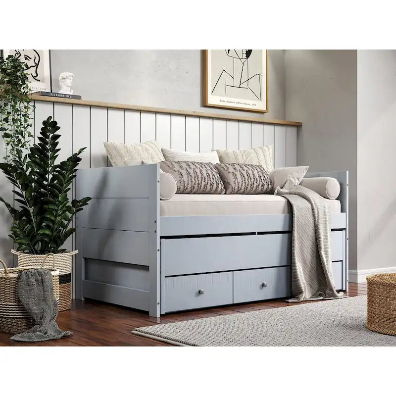 Taylor & Olive Begonia Letto Matrimoniale con Rotelle Doppie e 3 Cassetti Integrati