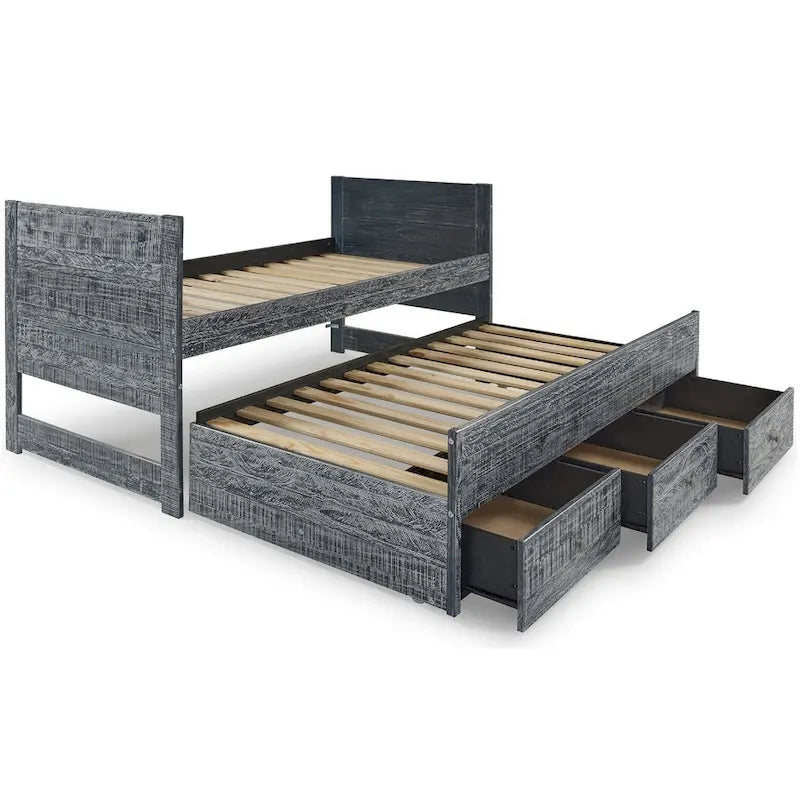 Taylor & Olive Begonia Letto Matrimoniale con Rotelle Doppie e 3 Cassetti Integrati