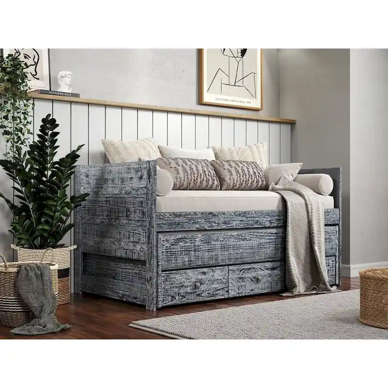 Taylor & Olive Begonia Letto Matrimoniale con Rotelle Doppie e 3 Cassetti Integrati