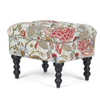 Pouf floreale trapuntato, ricamato / beige / multi / verde lime, a seduta singola