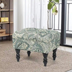 Pouf floreale trapuntato, ricamato / beige / multi / verde lime, a seduta singola