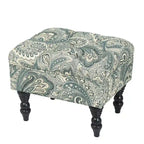 Pouf floreale trapuntato, ricamato / beige / multi / verde lime, a seduta singola