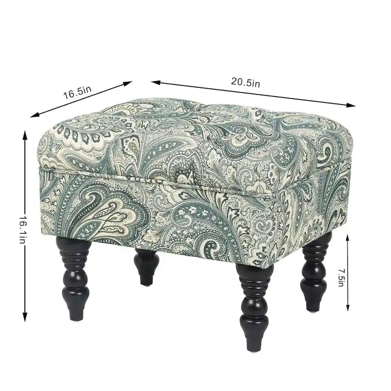 Pouf floreale trapuntato, ricamato / beige / multi / verde lime, a seduta singola