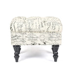 Pouf floreale trapuntato, ricamato / beige / multi / verde lime, a seduta singola