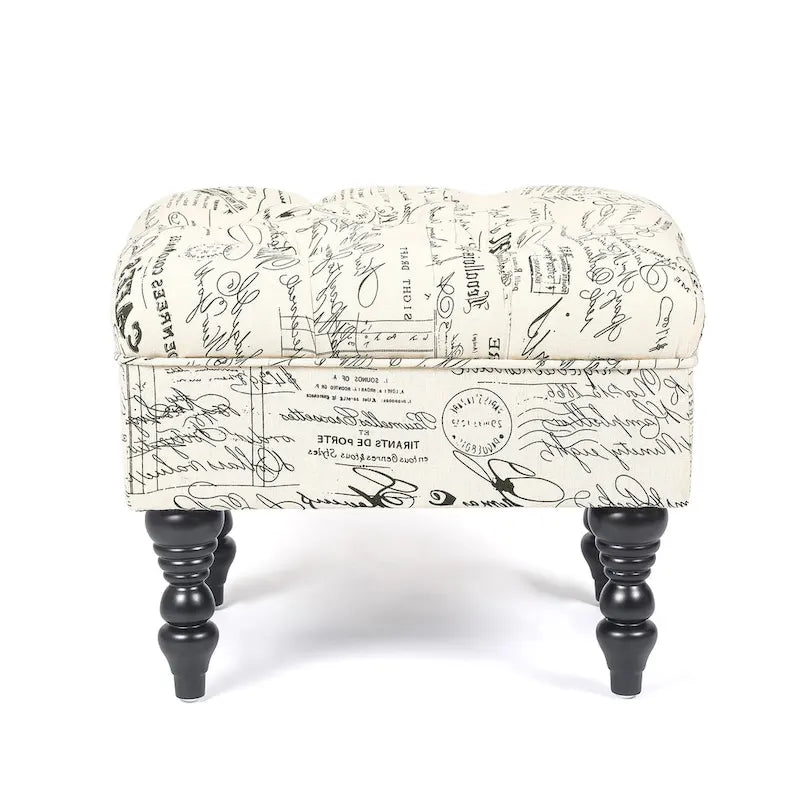 Pouf floreale trapuntato, ricamato / beige / multi / verde lime, a seduta singola