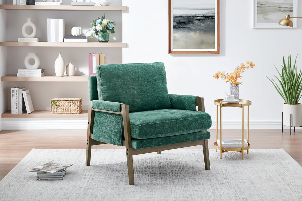 Poltrona singola in velluto Mid-Century arancione / grigia / gialla / bianco sporco / blu