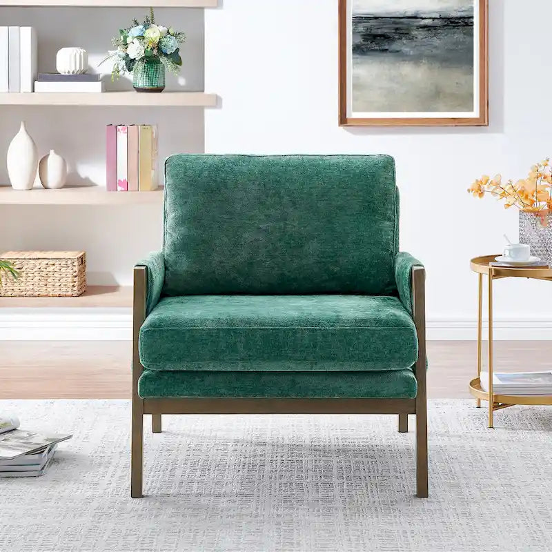 Poltrona singola in velluto Mid-Century arancione / grigia / gialla / bianco sporco / blu