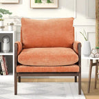 Poltrona singola in velluto Mid-Century arancione / grigia / gialla / bianco sporco / blu
