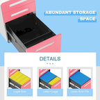 Schedario in metallo a 3 cassetti con serratura – Nero/Arancione/Blu/Bianco/Rosa/Grigio, con ruote o verticale, 1 persona