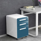 Schedario in metallo a 3 cassetti con serratura – Nero/Arancione/Blu/Bianco/Rosa/Grigio, con ruote o verticale, 1 persona