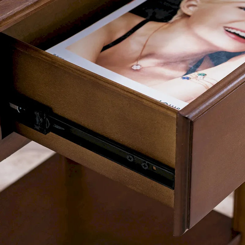 Comodino Nero/Bianco/Marrone/Grigio/Blu scuro con cassetto e porte di ricarica