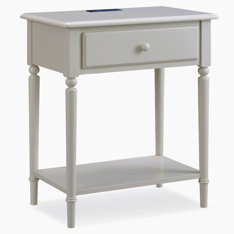 Comodino Nero/Bianco/Marrone/Grigio/Blu scuro con cassetto e porte di ricarica