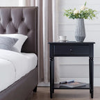 Comodino Nero/Bianco/Marrone/Grigio/Blu scuro con cassetto e porte di ricarica