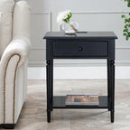 Comodino Nero/Bianco/Marrone/Grigio/Blu scuro con cassetto e porte di ricarica