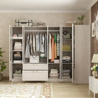 Combinazione Elegante Guardaroba Grigio Chiaro Configurazione Modulare Armadio