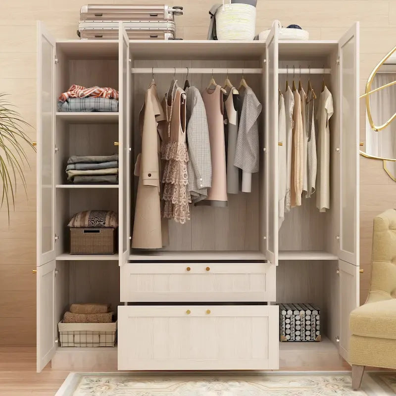 Combinazione Elegante Guardaroba Grigio Chiaro Configurazione Modulare Armadio