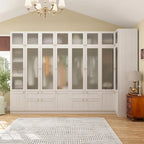 Combinazione Elegante Guardaroba Grigio Chiaro Configurazione Modulare Armadio