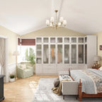 Combinazione Elegante Guardaroba Grigio Chiaro Configurazione Modulare Armadio