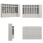 Combinazione Elegante Guardaroba Grigio Chiaro Configurazione Modulare Armadio