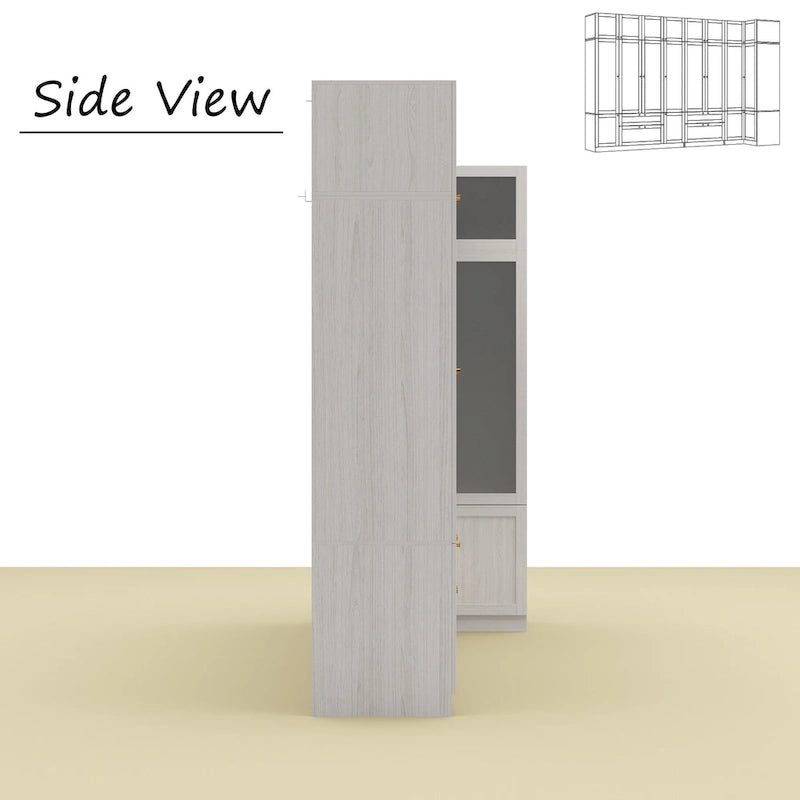 Combinazione Elegante Guardaroba Grigio Chiaro Configurazione Modulare Armadio