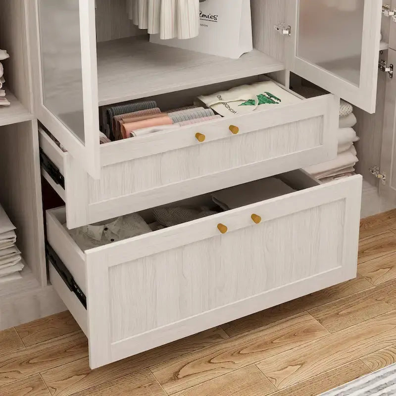 Combinazione Elegante Guardaroba Grigio Chiaro Configurazione Modulare Armadio