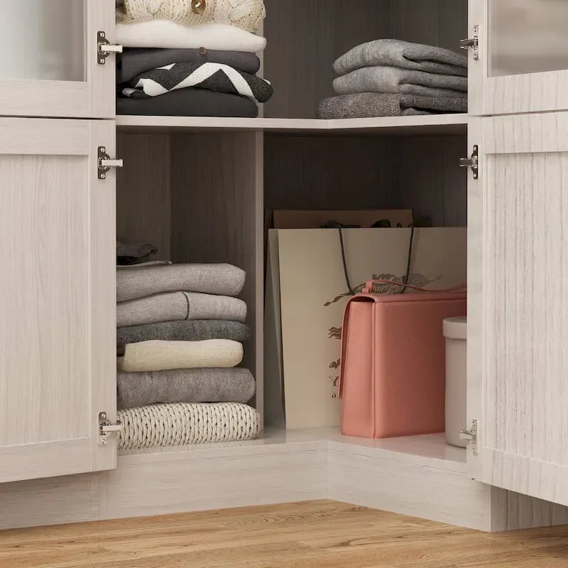 Combinazione Elegante Guardaroba Grigio Chiaro Configurazione Modulare Armadio