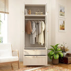 Combinazione Elegante Guardaroba Grigio Chiaro Configurazione Modulare Armadio