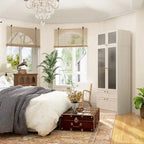 Combinazione Elegante Guardaroba Grigio Chiaro Configurazione Modulare Armadio