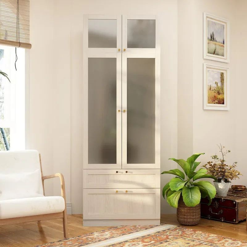 Combinazione Elegante Guardaroba Grigio Chiaro Configurazione Modulare Armadio