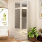 Combinazione Elegante Guardaroba Grigio Chiaro Configurazione Modulare Armadio