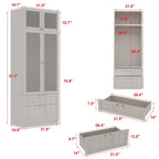 Combinazione Elegante Guardaroba Grigio Chiaro Configurazione Modulare Armadio