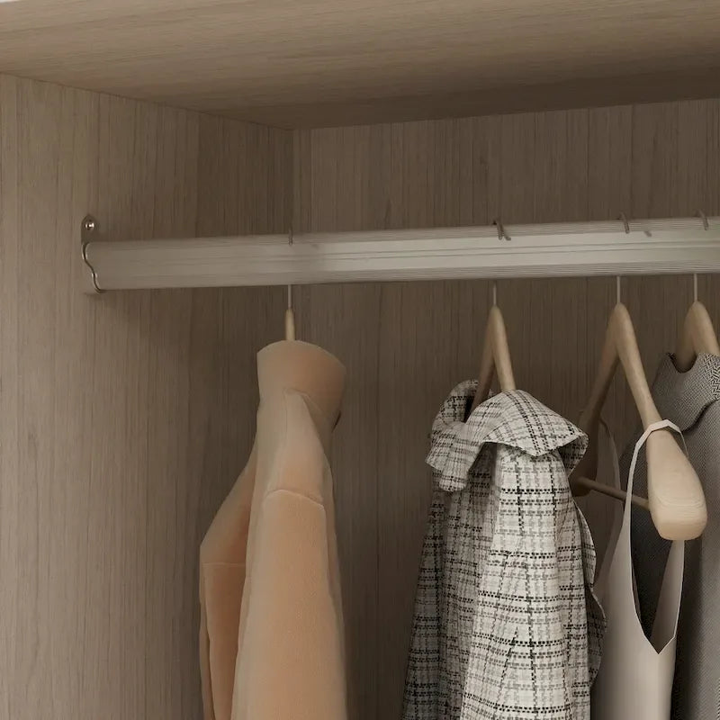 Combinazione Elegante Guardaroba Grigio Chiaro Configurazione Modulare Armadio
