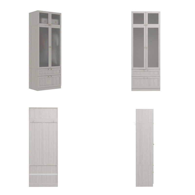 Combinazione Elegante Guardaroba Grigio Chiaro Configurazione Modulare Armadio