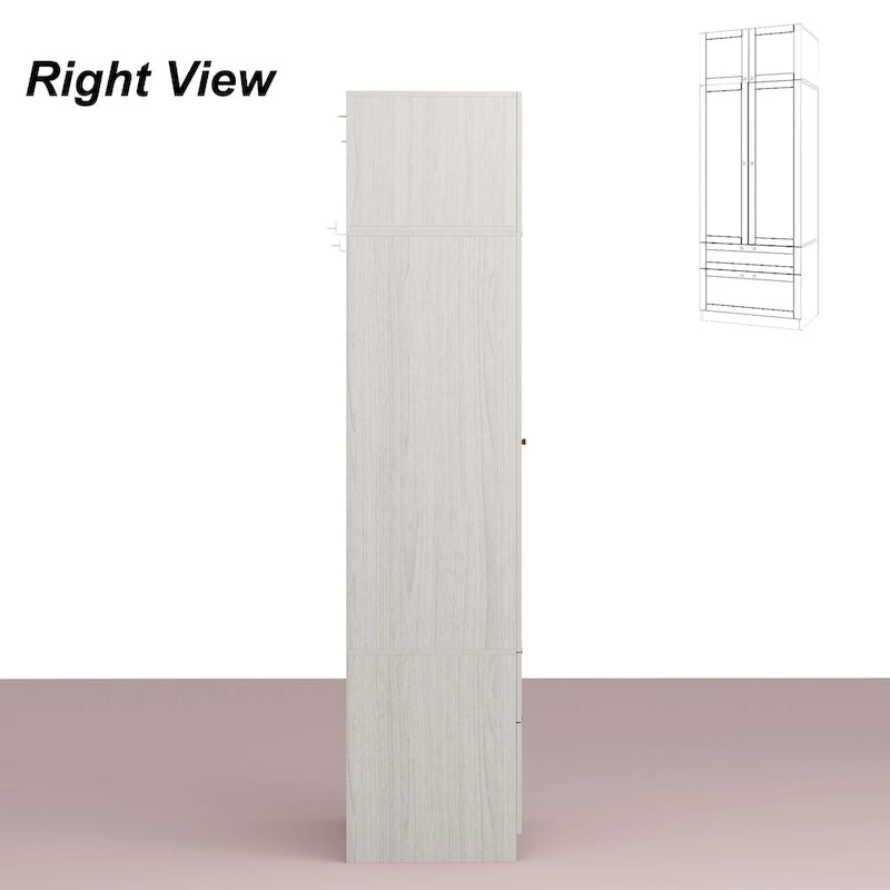 Combinazione Elegante Guardaroba Grigio Chiaro Configurazione Modulare Armadio