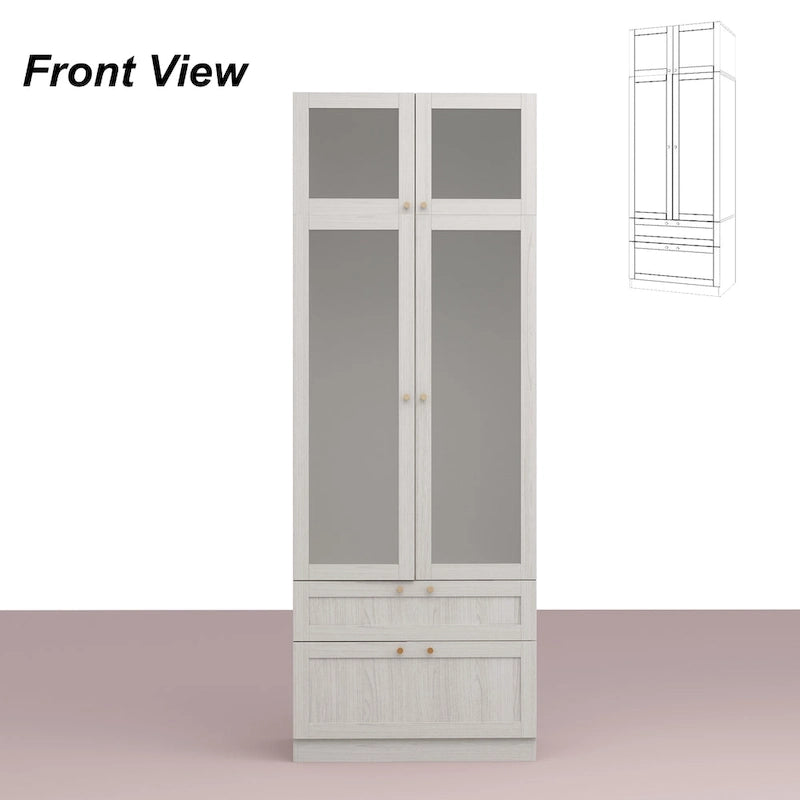 Combinazione Elegante Guardaroba Grigio Chiaro Configurazione Modulare Armadio
