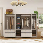 Combinazione Elegante Guardaroba Grigio Chiaro Configurazione Modulare Armadio