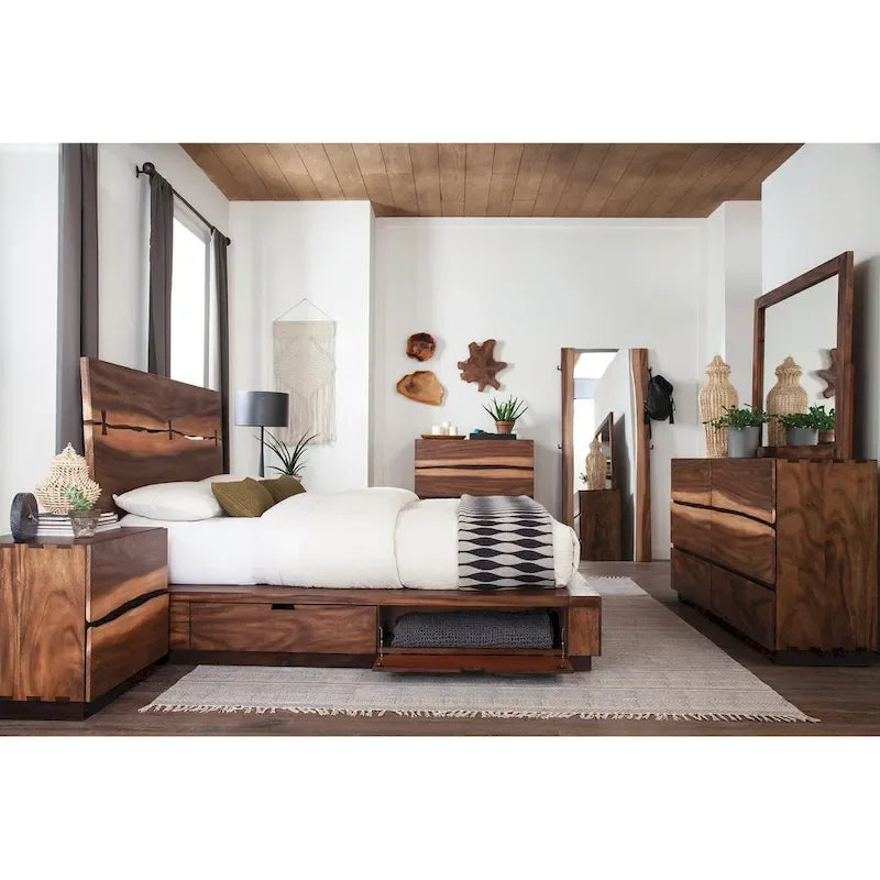 Piattaforma letto Smokey Walnut & Coffee Bean, Queen/King, 1-2 posti letto