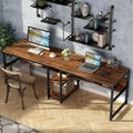 Scrivania a 2 posti con libreria, stile industriale, colori multipli