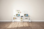 Scrivania a 2 posti con libreria, stile industriale, colori multipli