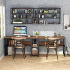 Scrivania a 2 posti con libreria, stile industriale, colori multipli