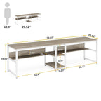 Scrivania a 2 posti con libreria, stile industriale, colori multipli