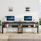 Scrivania a 2 posti con libreria, stile industriale, colori multipli